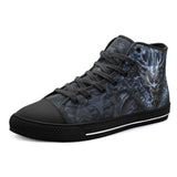 High-Top Canvas Shoes Dark Blue Chinese Dragon