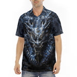 Men's Polo Shirt Dark Blue Chinese Dragon