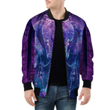 Bomber Jacket Mythical Neon Blue Cobra Artwork