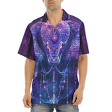 Hawaiian Shirt Mythical Neon Blue Cobra Artwork