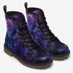 Leather Boots Mythical Neon Blue Cobra Artwork