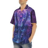 Hawaiian Shirt Mythical Neon Blue Cobra Artwork