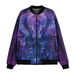 Bomber Jacket Mythical Neon Blue Cobra Artwork