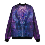 Bomber Jacket Mythical Neon Blue Cobra Artwork