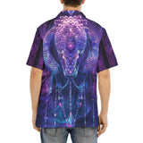 Hawaiian Shirt Mythical Neon Blue Cobra Artwork