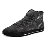 High-Top Canvas Shoes Black Metal Embossed Chinese Dragon
