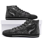 High-Top Canvas Shoes Black Metal Embossed Chinese Dragon