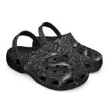 Classic Clogs Black Metal Embossed Chinese Dragon