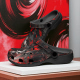 Classic Clogs Black and Red Abstraction