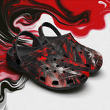 Classic Clogs Black and Red Abstraction