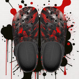 Classic Clogs Black and Red Abstraction