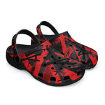 Classic Clogs Red and Black Broken Lines and Shapes