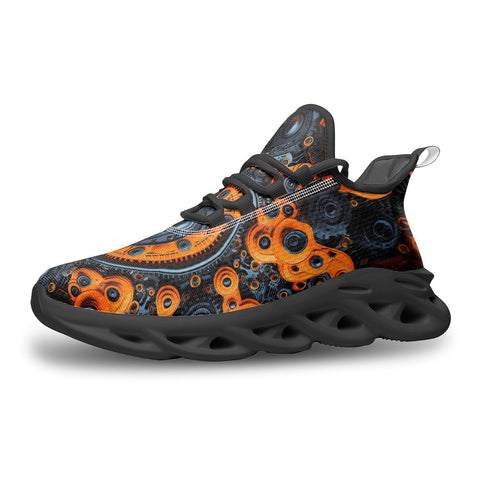 Sports Mesh Sneakers Gears Cogs and Wheels Art