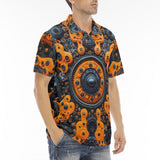 Men's Polo Shirt Gears Cogs and Wheels Art