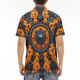 Men's Polo Shirt Gears Cogs and Wheels Art