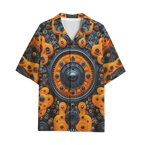 Hawaiian Shirt Gears Cogs and Wheels Art