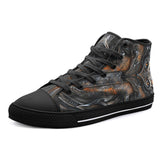 High-Top Canvas Shoes Mystical Carved Wooden Art