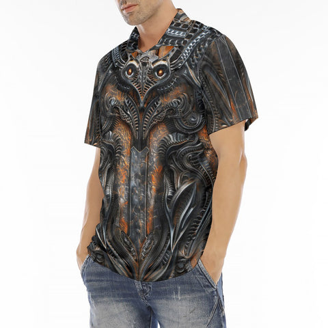 Men's Polo Shirt Mystical Carved Wooden Art