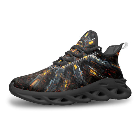 Sports Mesh Sneakers Futuristic Shapes Fractal Abstraction