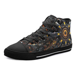 High-Top Canvas Shoes Futuristic Shapes Fractal Abstraction