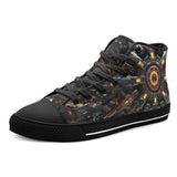 High-Top Canvas Shoes Futuristic Shapes Fractal Abstraction