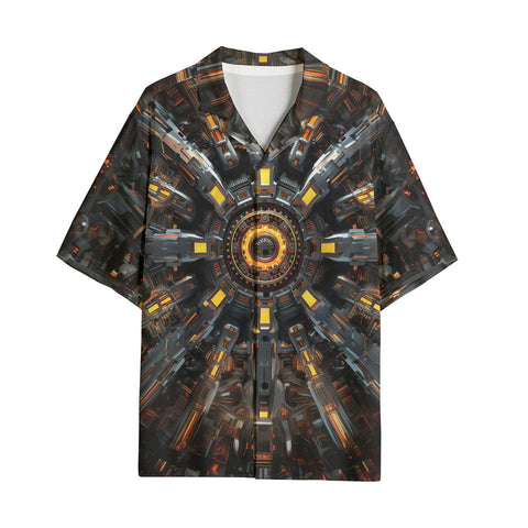 Hawaiian Shirt Futuristic Shapes Fractal Abstraction