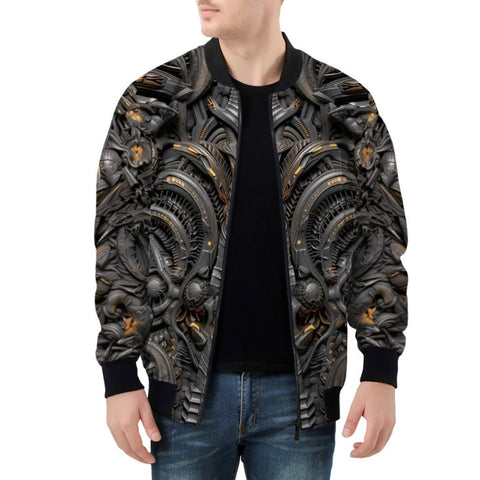 Bomber Jacket Biomechanical Art Style