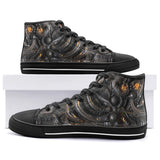 High-Top Canvas Shoes Biomechanical Art Style