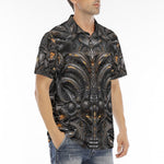 Men's Polo Shirt Biomechanical Art Style