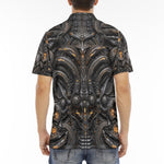 Men's Polo Shirt Biomechanical Art Style