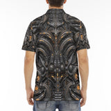 Men's Polo Shirt Biomechanical Art Style