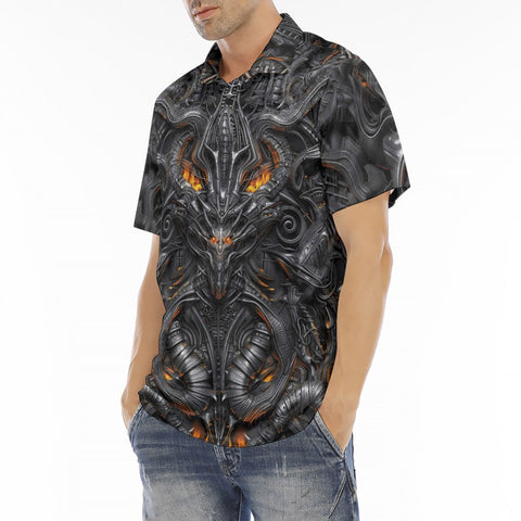 Men's Polo Shirt Biomechanical Abstract Art