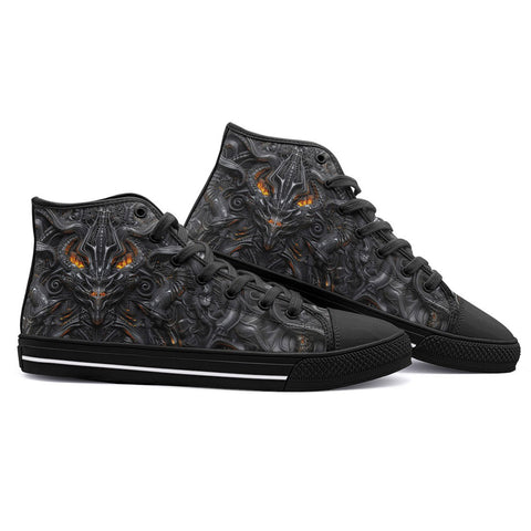 High-Top Canvas Shoes Biomechanical Abstract Art