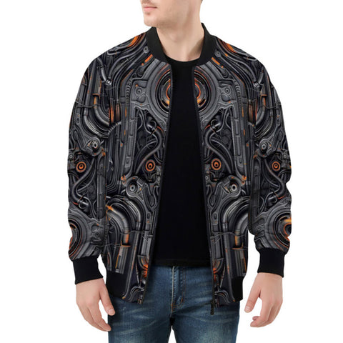 Bomber Jacket Biomechanical Style Artwork