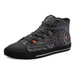 High-Top Canvas Shoes Biomechanical Style Artwork