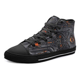 High-Top Canvas Shoes Biomechanical Style Artwork