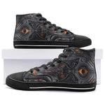 High-Top Canvas Shoes Biomechanical Style Artwork