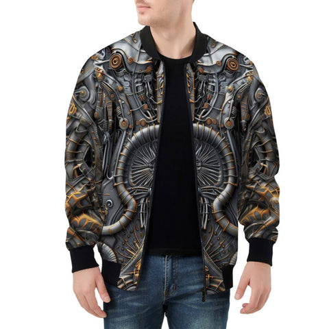 Bomber Jacket Biomechanical Creatures Pattern