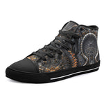 High-Top Canvas Shoes Biomechanical Creatures Pattern