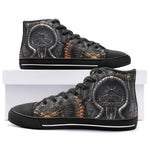 High-Top Canvas Shoes Biomechanical Creatures Pattern