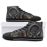 High-Top Canvas Shoes Biomechanical Creatures Pattern