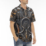 Men's Polo Shirt Biomechanical Creatures Pattern