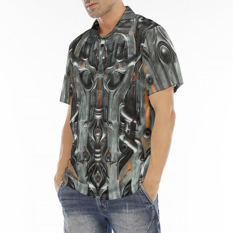 Men's Polo Shirt Futuristic Biomechanical Art