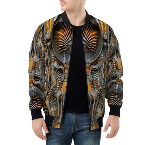 Bomber Jacket Intricate Biomechanical Creatures