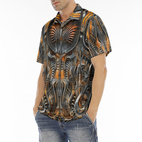 Men's Polo Shirt Intricate Biomechanical Creatures