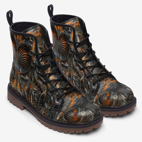 Leather Boots Intricate Biomechanical Creatures