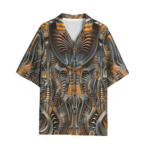 Hawaiian Shirt Intricate Biomechanical Creatures