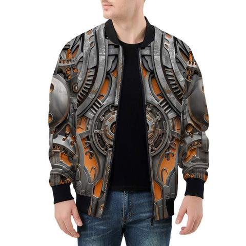 Bomber Jacket Mechanical Steampunk Pattern