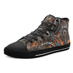 High-Top Canvas Shoes Mechanical Steampunk Pattern