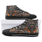 High-Top Canvas Shoes Mechanical Steampunk Pattern